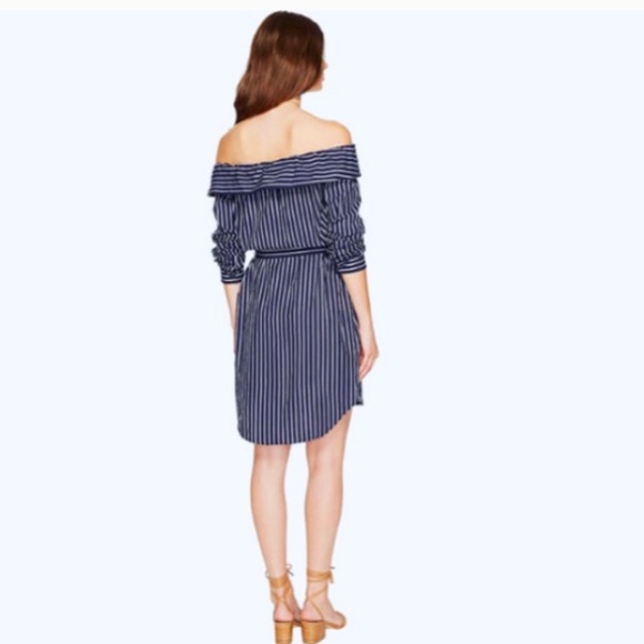 NWT Kensie | Navy Striped Oxford Of the Shoulder - Picture 3 of 7